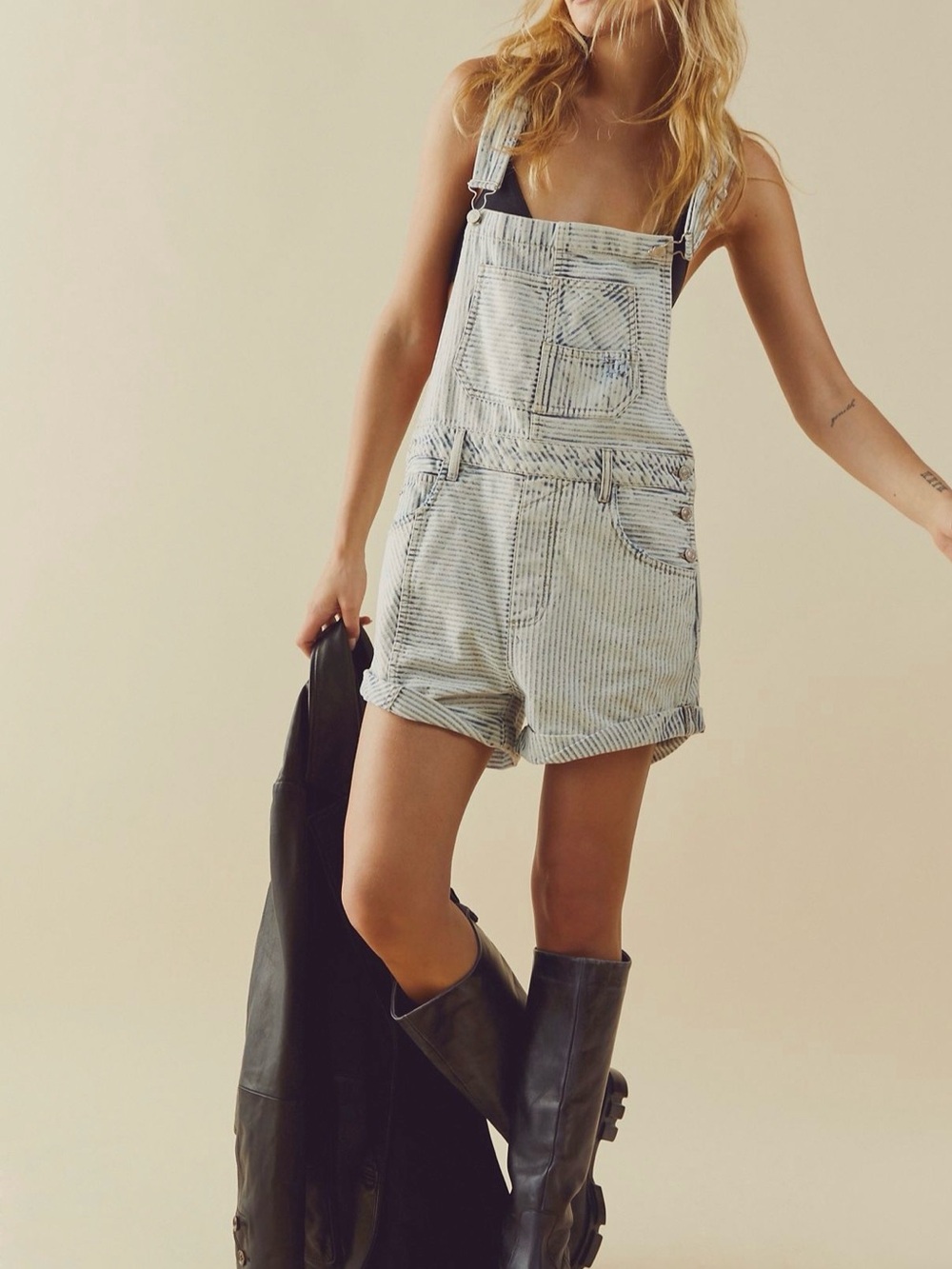 We The Free Ziggy striped shortalls